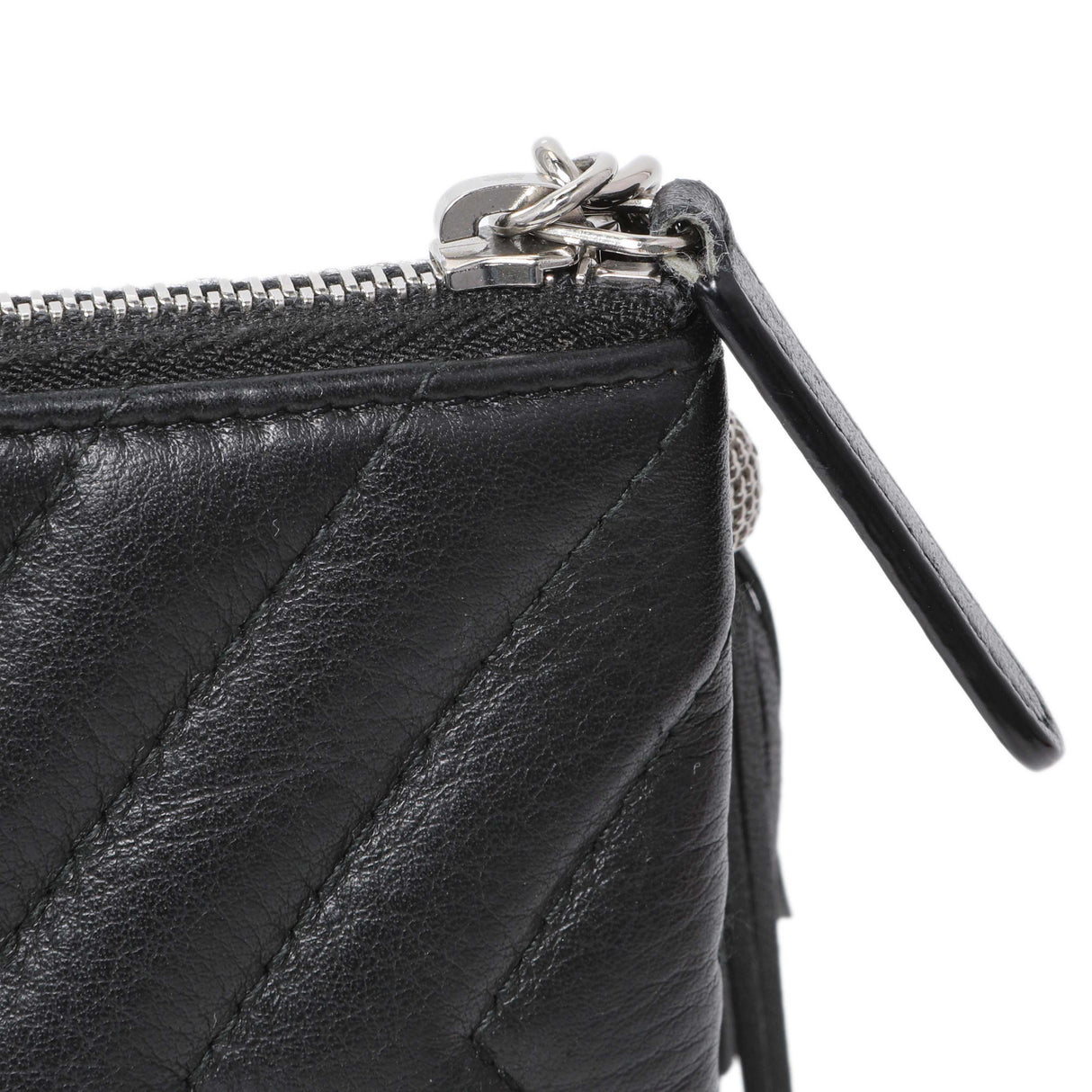 Chanel Black Calfskin Tassel Small Cosmetic Pouch Accessories Chanel
