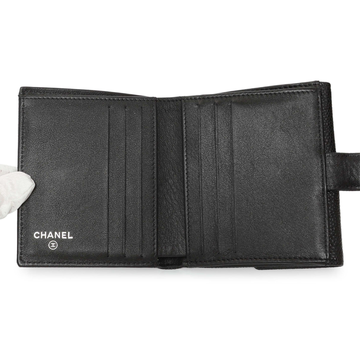 Chanel Black Caviar Timeless Compact Wallet Accessories Chanel