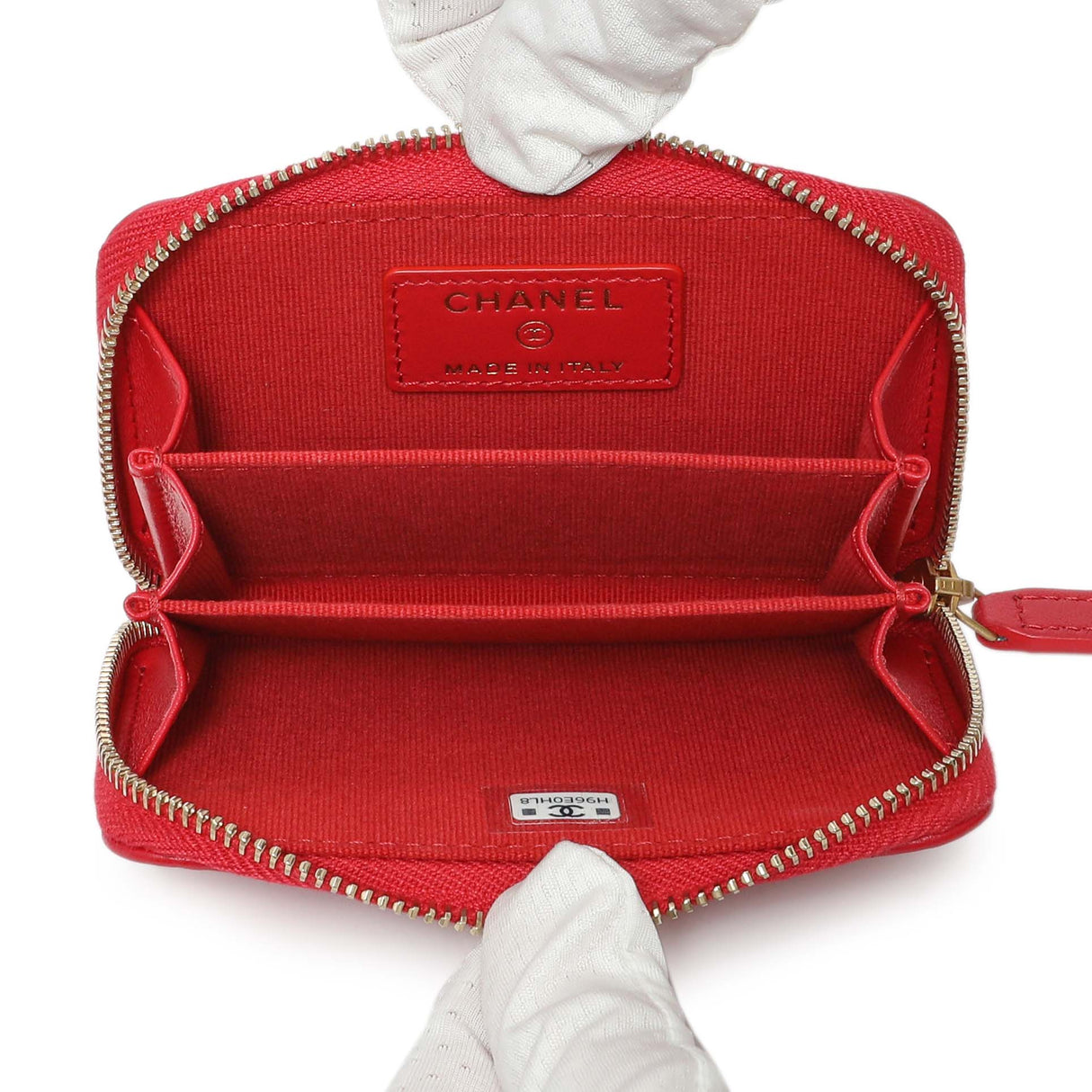 Chanel Red Lambskin Coco Love Zip Coin Purse Accessories Chanel