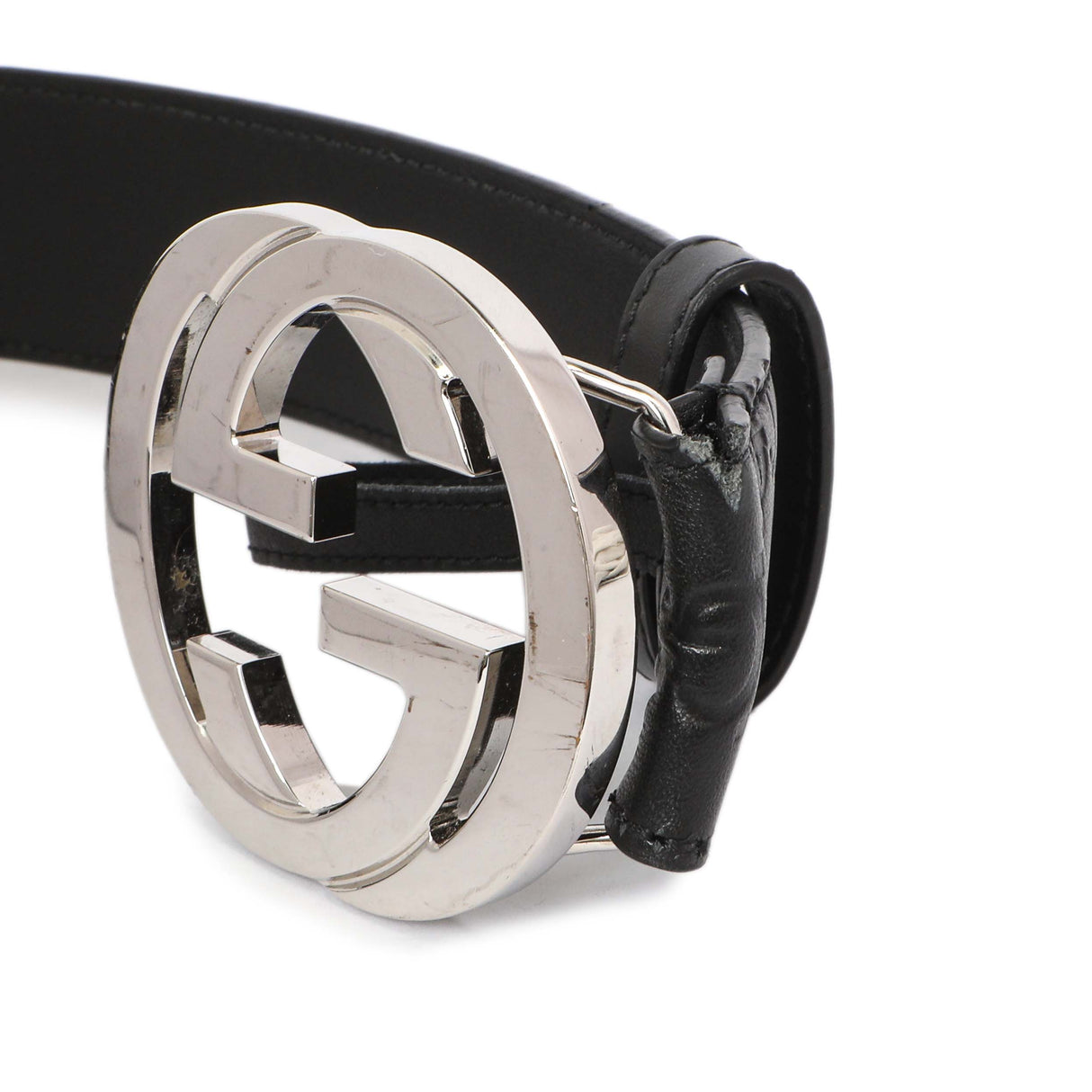 Gucci Black Guccissima Interlocking G 40mm Belt Gucci