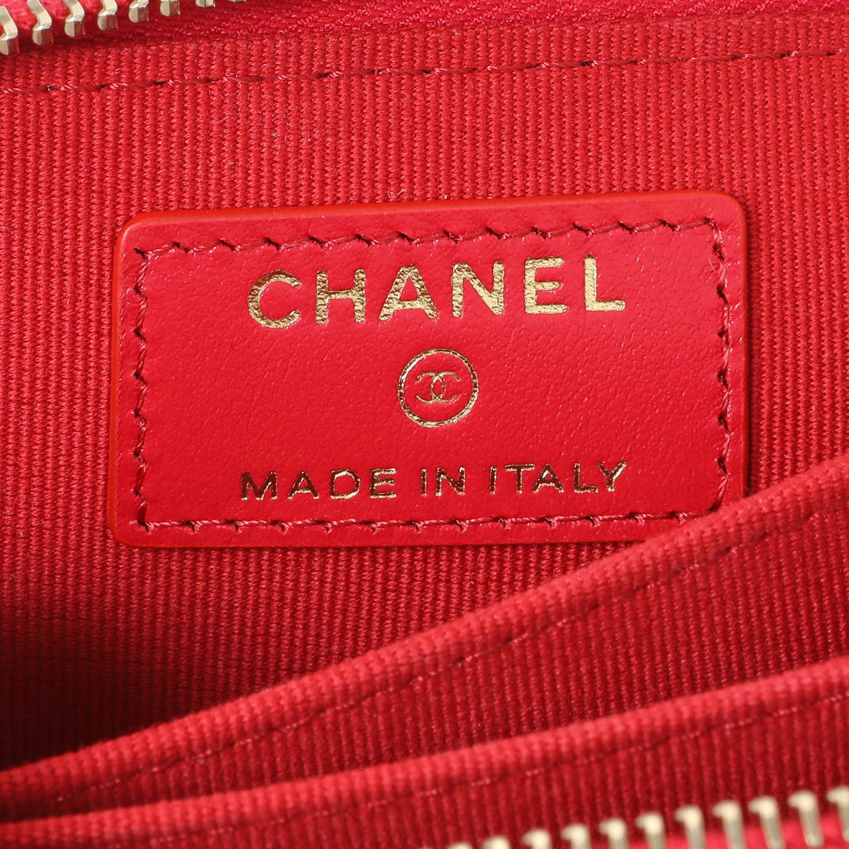 Chanel Red Lambskin Coco Love Zip Coin Purse Accessories Chanel