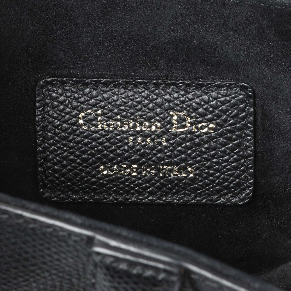 Christian Dior Black Grained Calfskin Mini Saddle Bag