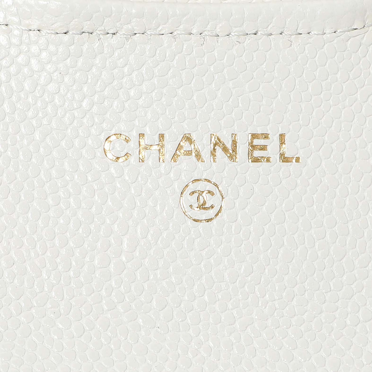 Chanel White Quilted Caviar Flap Card Holder Accessories Chanel
