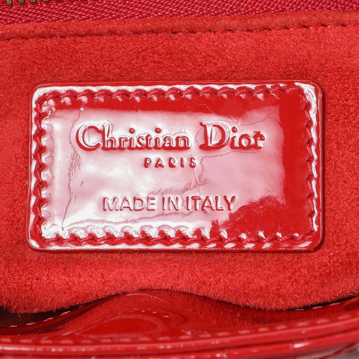 Christian Dior Red Patent Cannage Mini Lady Dior Handbags Christian Dior
