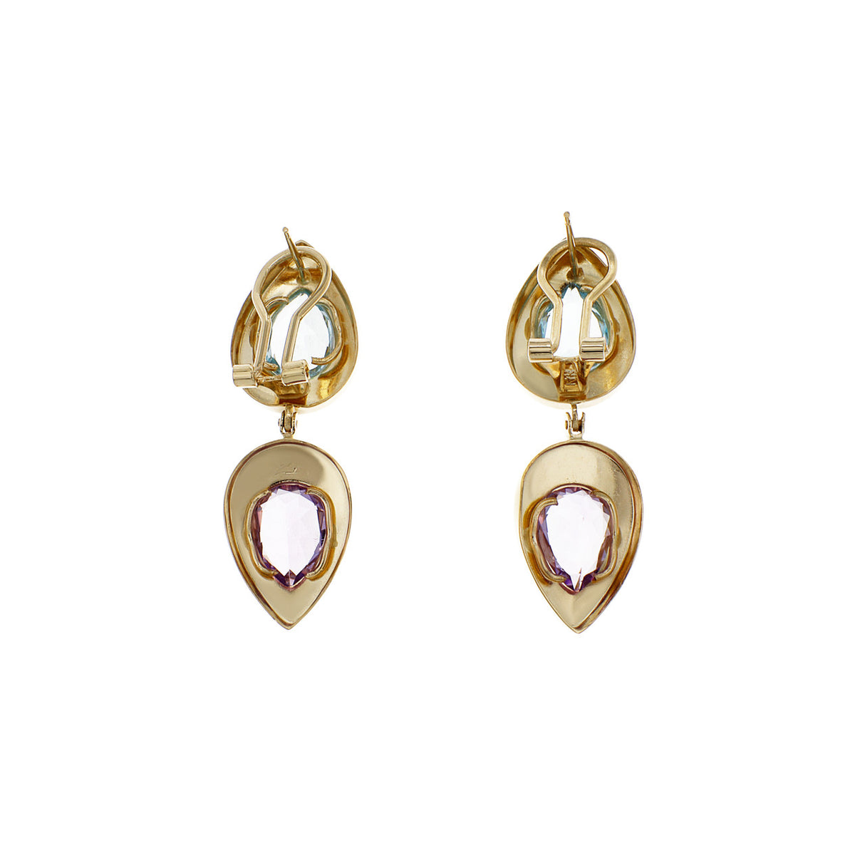 14K Yellow Gold Topaz Amethyst Earrings Fine Jewellery Modaselle