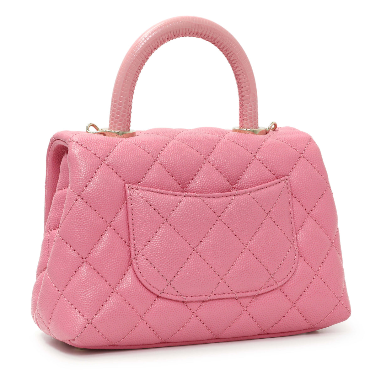 Chanel Pink Caviar Quilted Extra Mini Coco Handle Flap Handbags Chanel