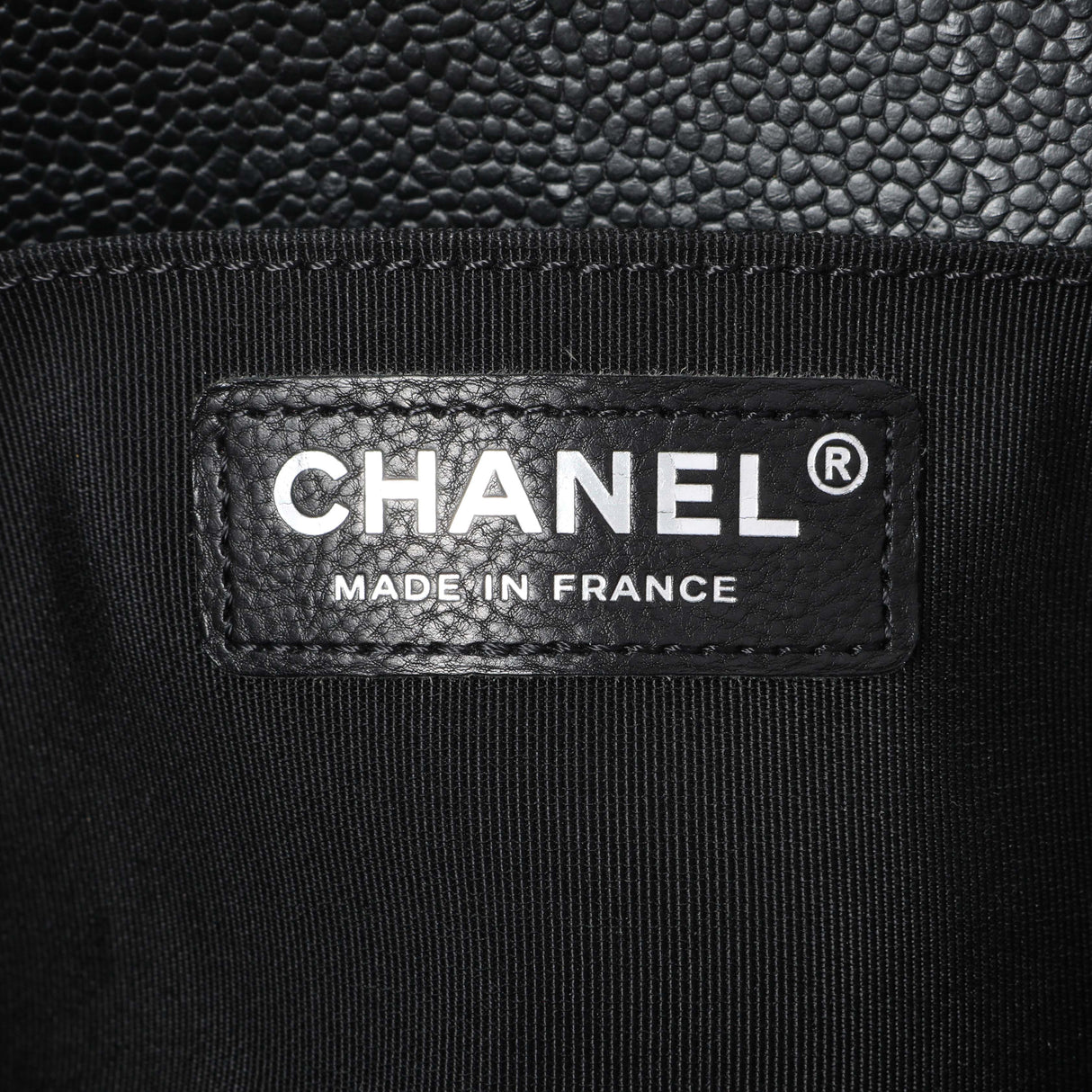 Chanel Black Chevron Quilted Caviar Medium Boy Flap Handbags Chanel