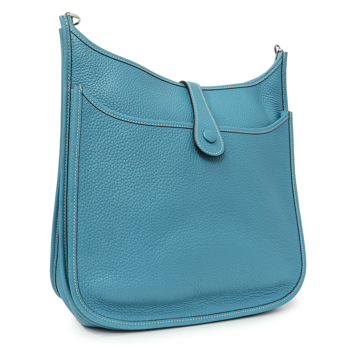 Hermes Blue Jean Clemence Evelyne II GM Handbags Hermes