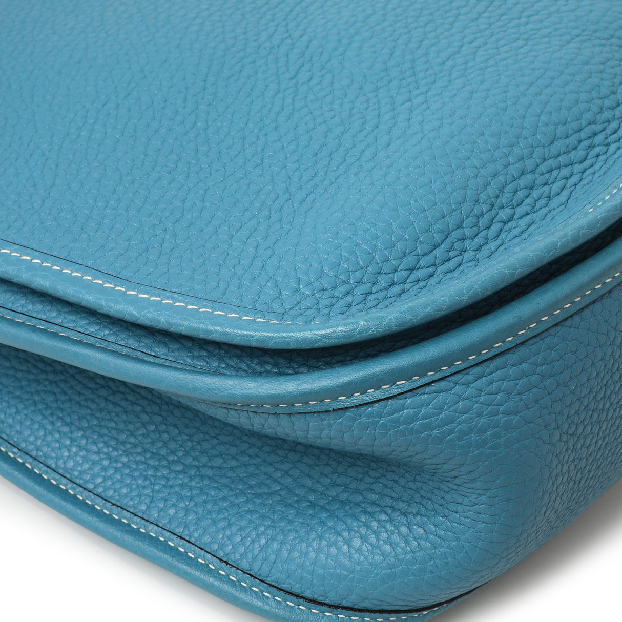 Hermes Blue Jean Clemence Evelyne II GM Handbags Hermes