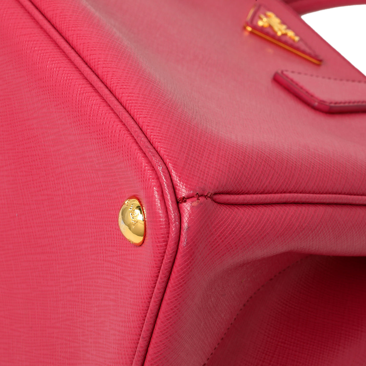 Prada Pink Saffiano Small Galleria Double Zip Tote Handbags Prada