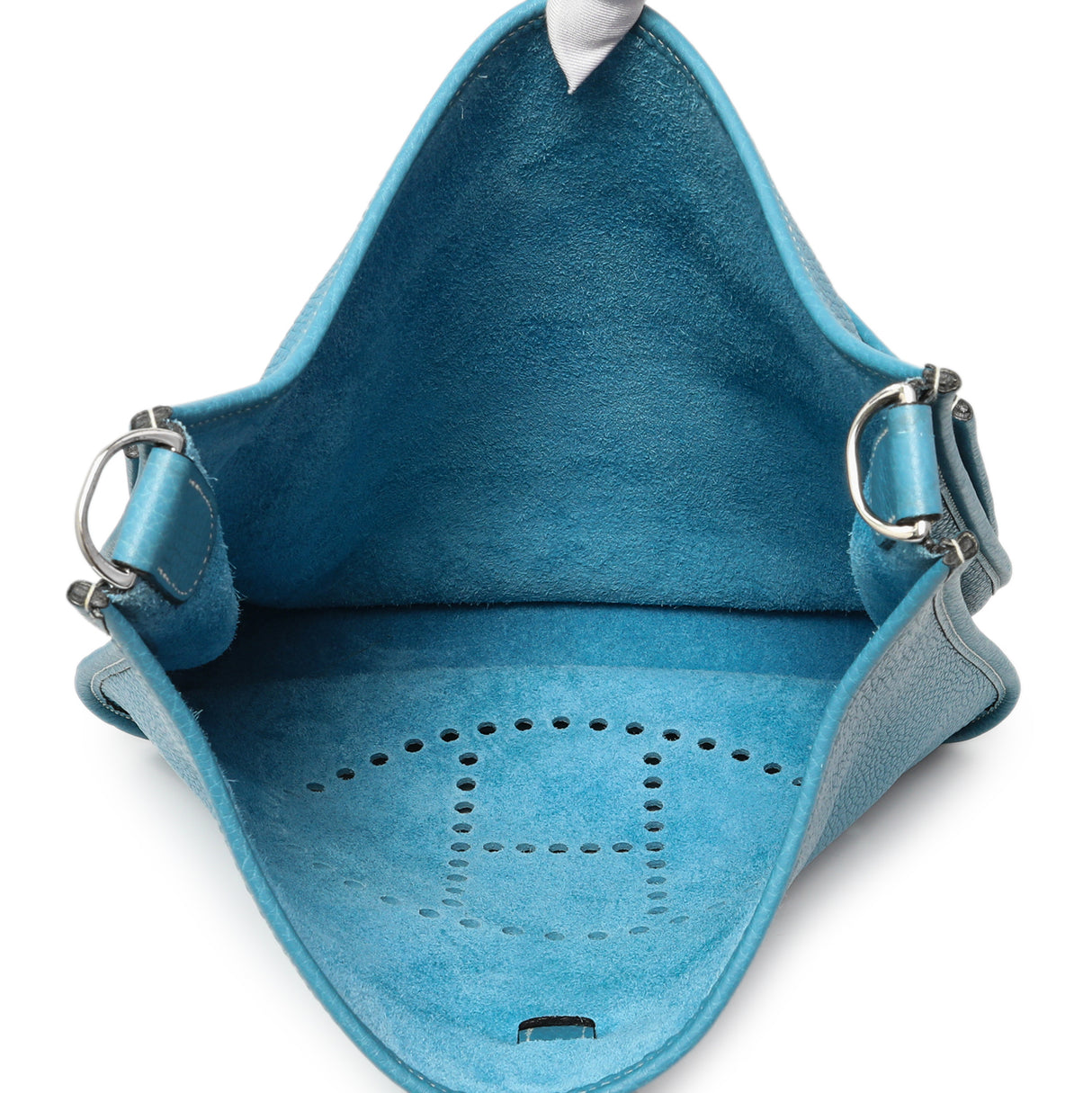 Hermes Blue Jean Clemence Evelyne II GM Handbags Hermes