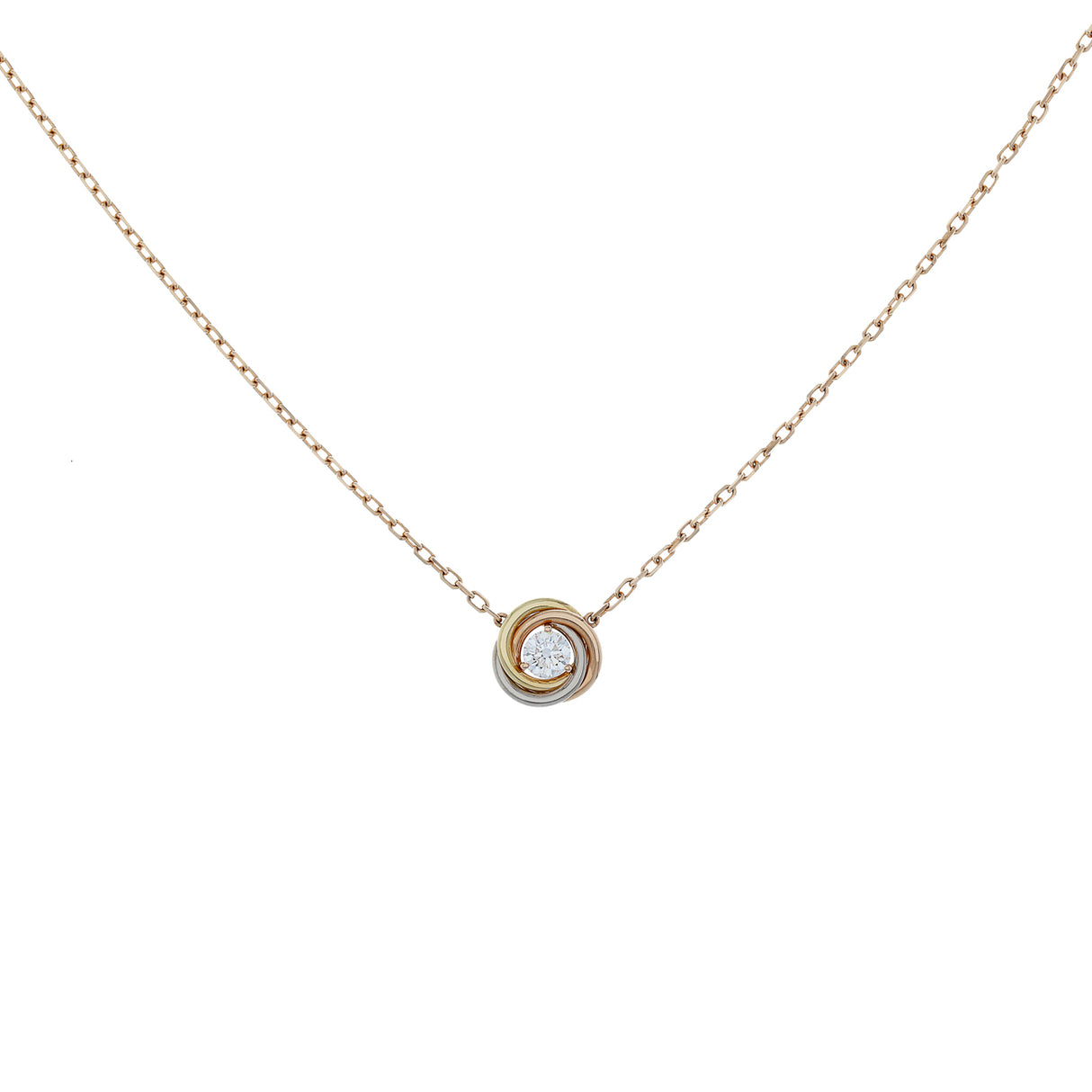 Cartier 18K Diamond Trinity Pendant Necklace Designer Jewellery Cartier