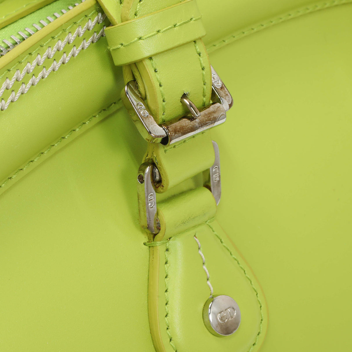 Christian Dior Green Calfskin Medium Detective Satchel Handbags Christian Dior