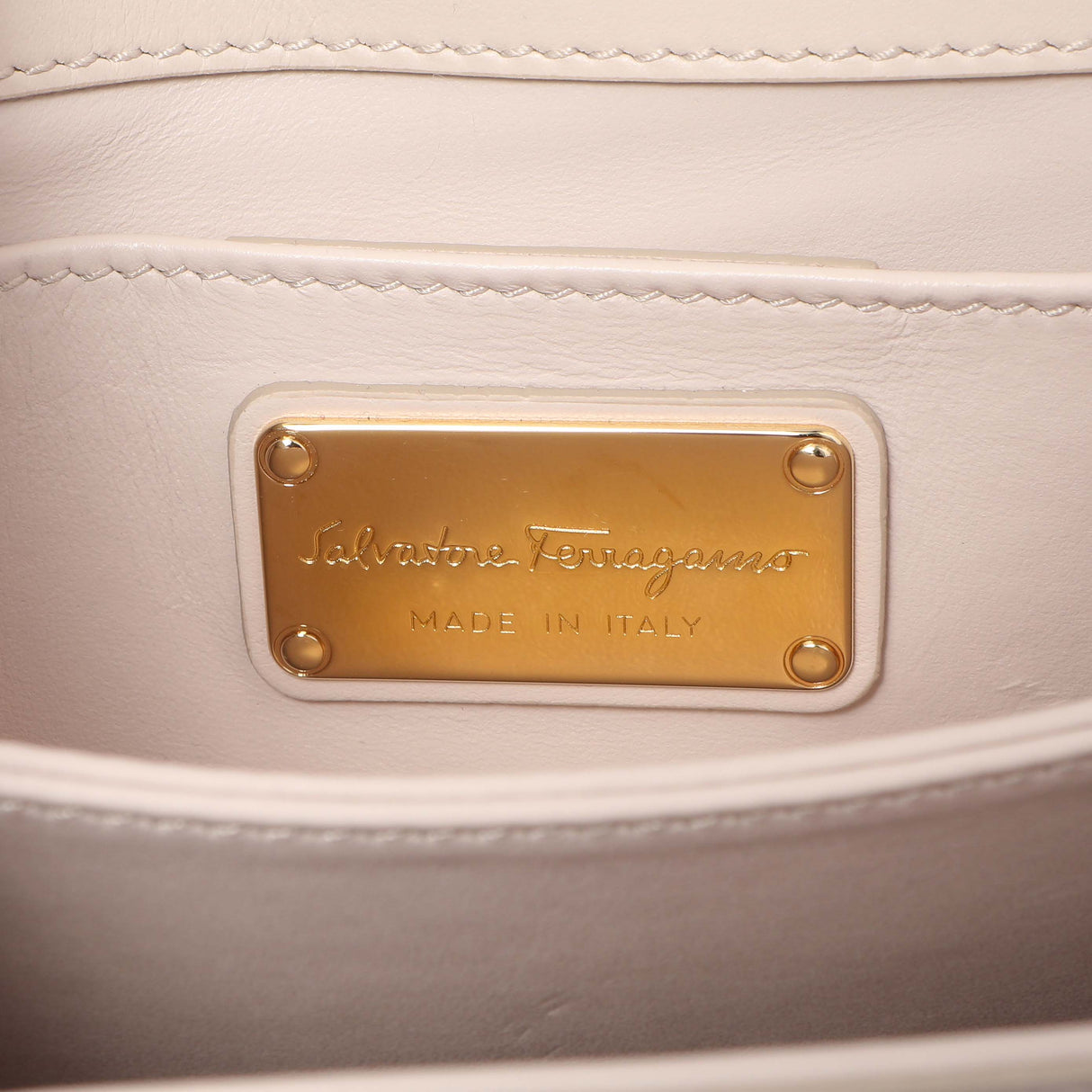Salvatore Ferragamo Nude Calfskin Thalia Crossbody Bag Handbags Salvatore Ferragamo