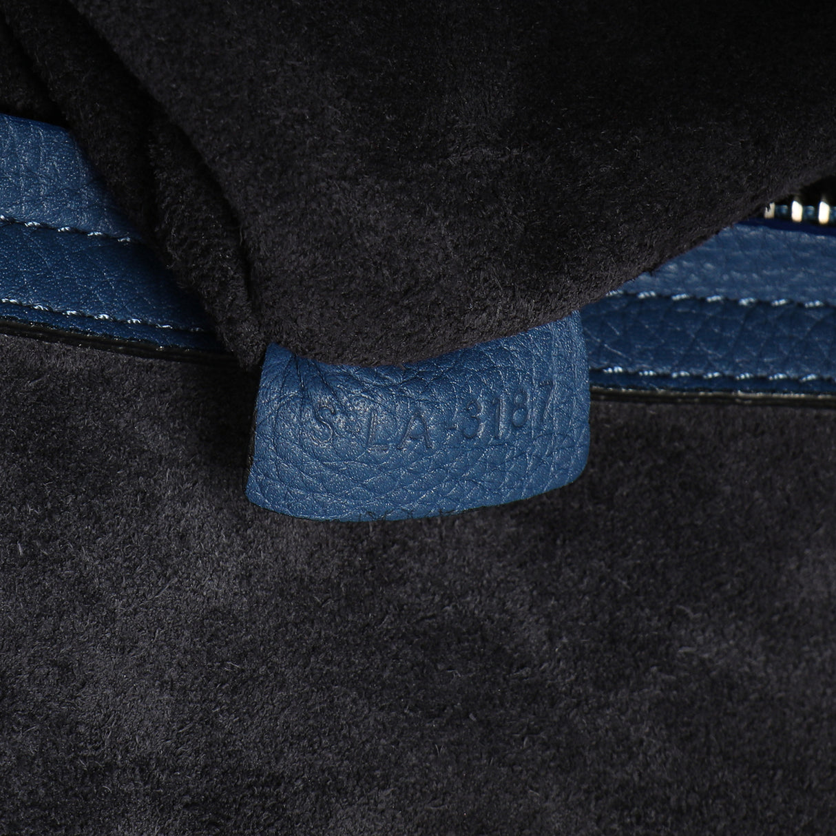 Celine Blue Grained Calfskin Medium Phantom Luggage Handbags Celine