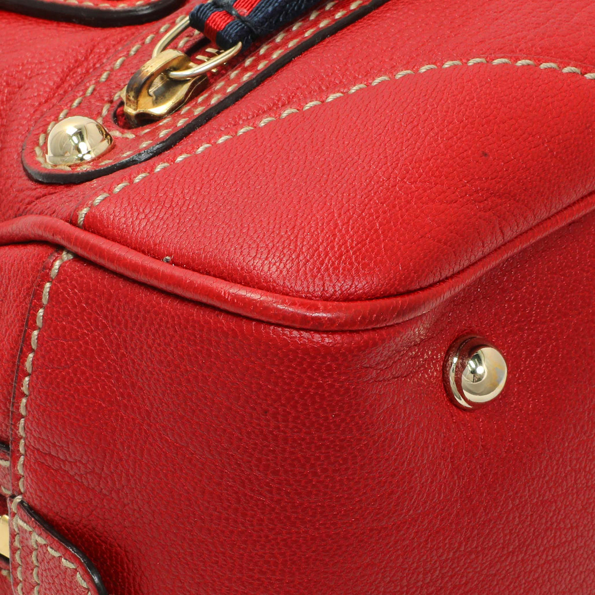 Gucci Red Calfskin Capri Small Bowler Handbags Gucci