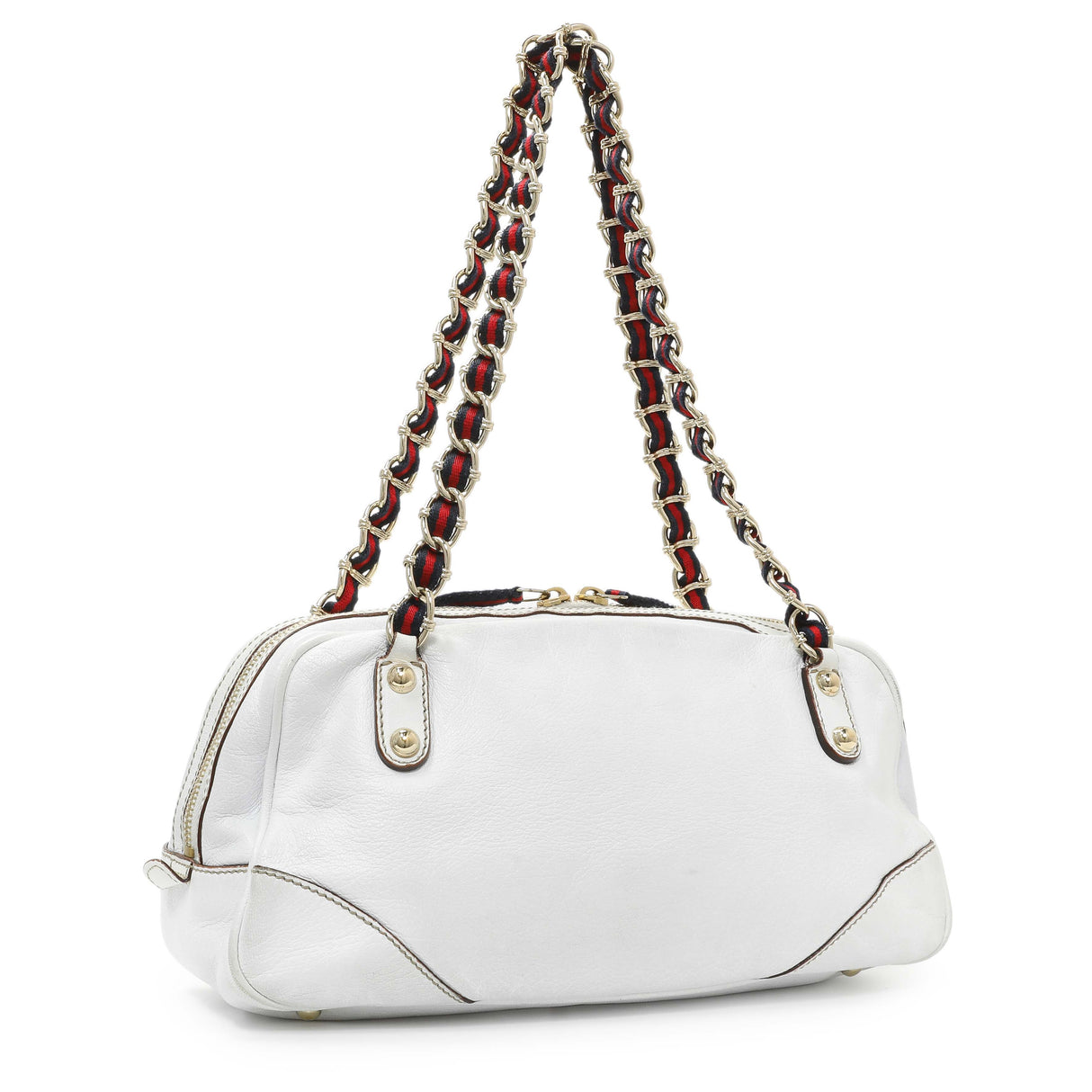 Gucci White Calfskin Capri Small Bowler Handbags Gucci