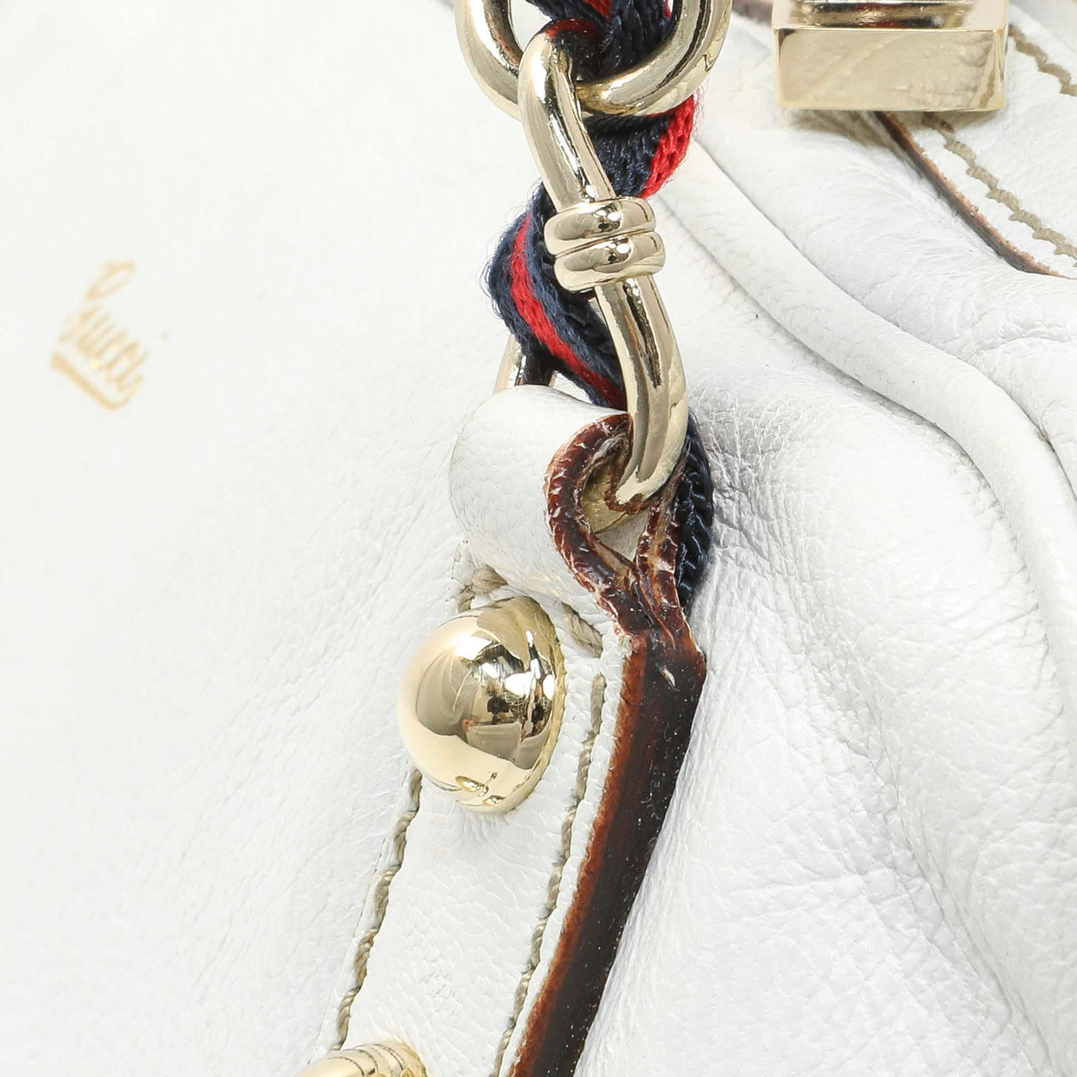 Gucci White Calfskin Capri Small Bowler Handbags Gucci