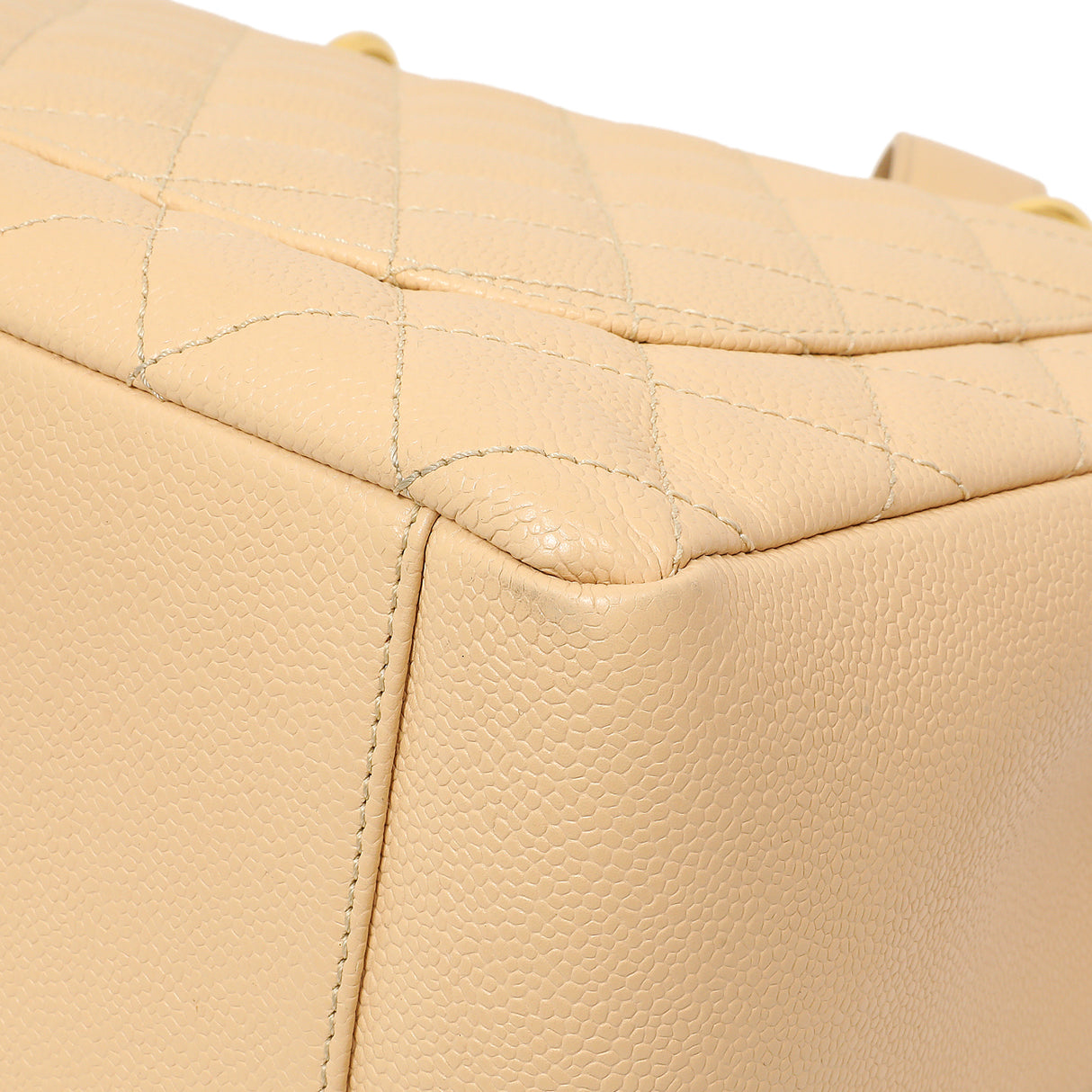 Chanel Beige Quilted Caviar Grand Shopping Tote GST Handbags Chanel