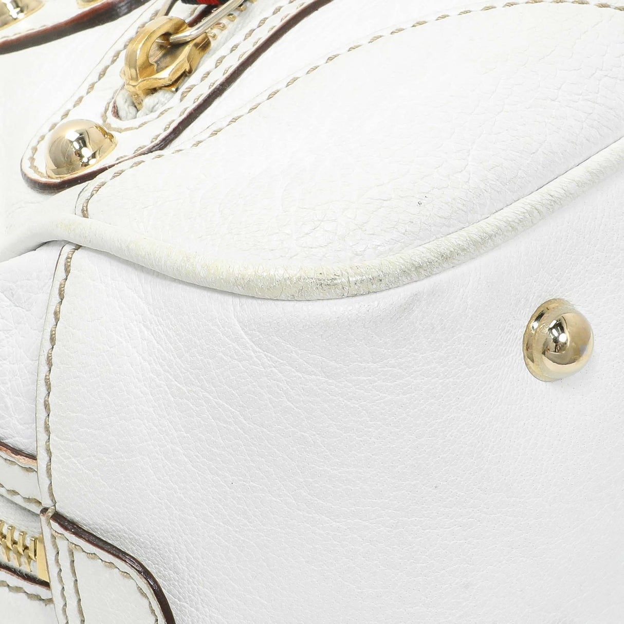 Gucci White Calfskin Capri Small Bowler Handbags Gucci