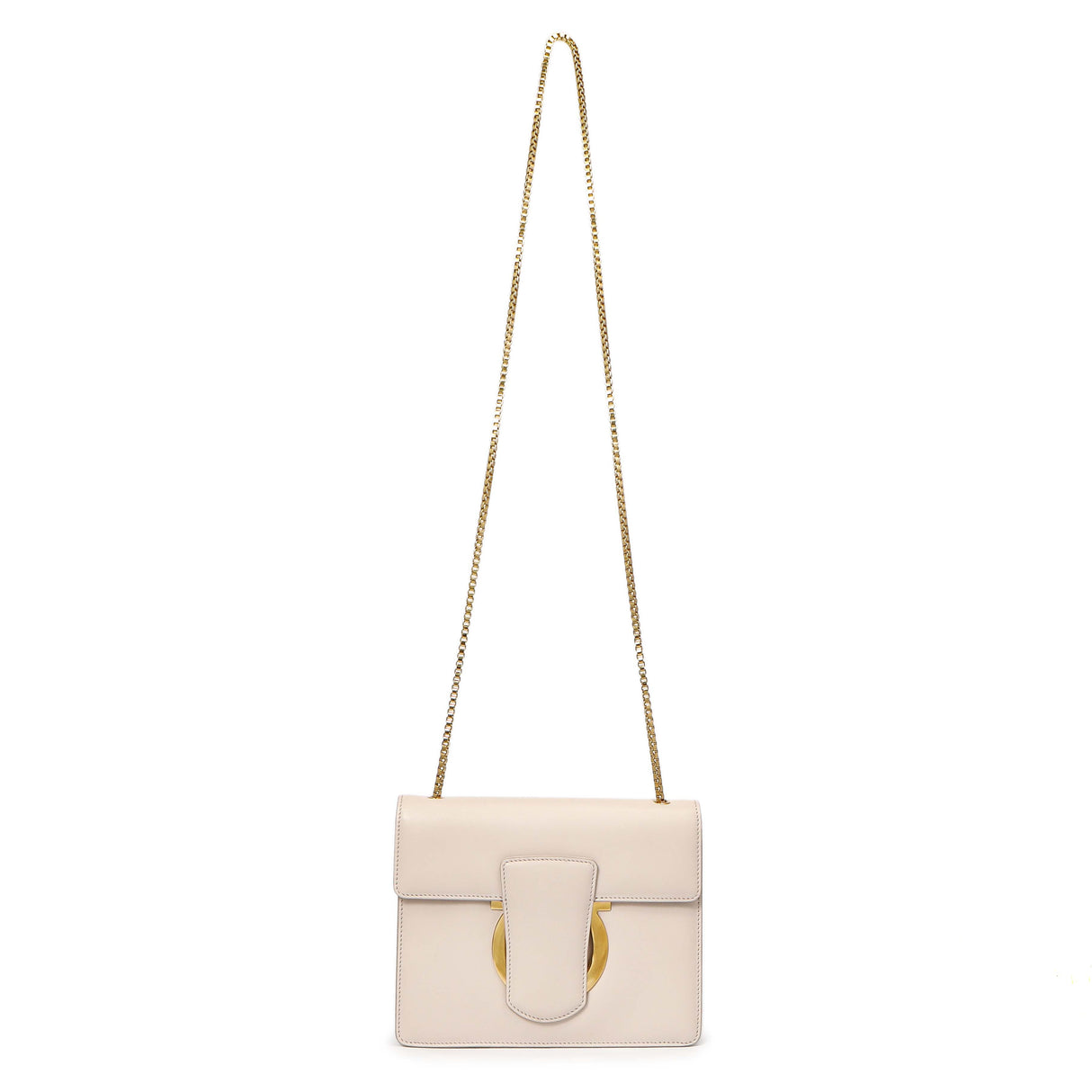 Salvatore Ferragamo Nude Calfskin Thalia Crossbody Bag Handbags Salvatore Ferragamo