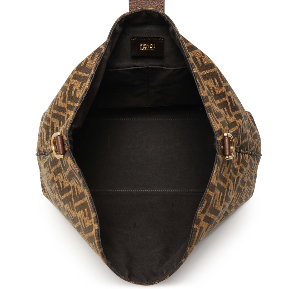 Fendi Tobacco Zucca Vitello Artic Small Clasp Top Hobo Bag Handbags Fendi