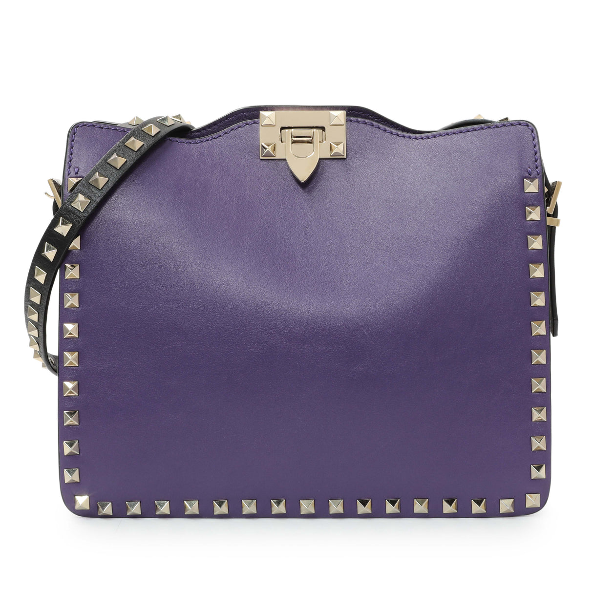 Valentino Purple Calfskin Rockstud Crossbody Handbags Valentino