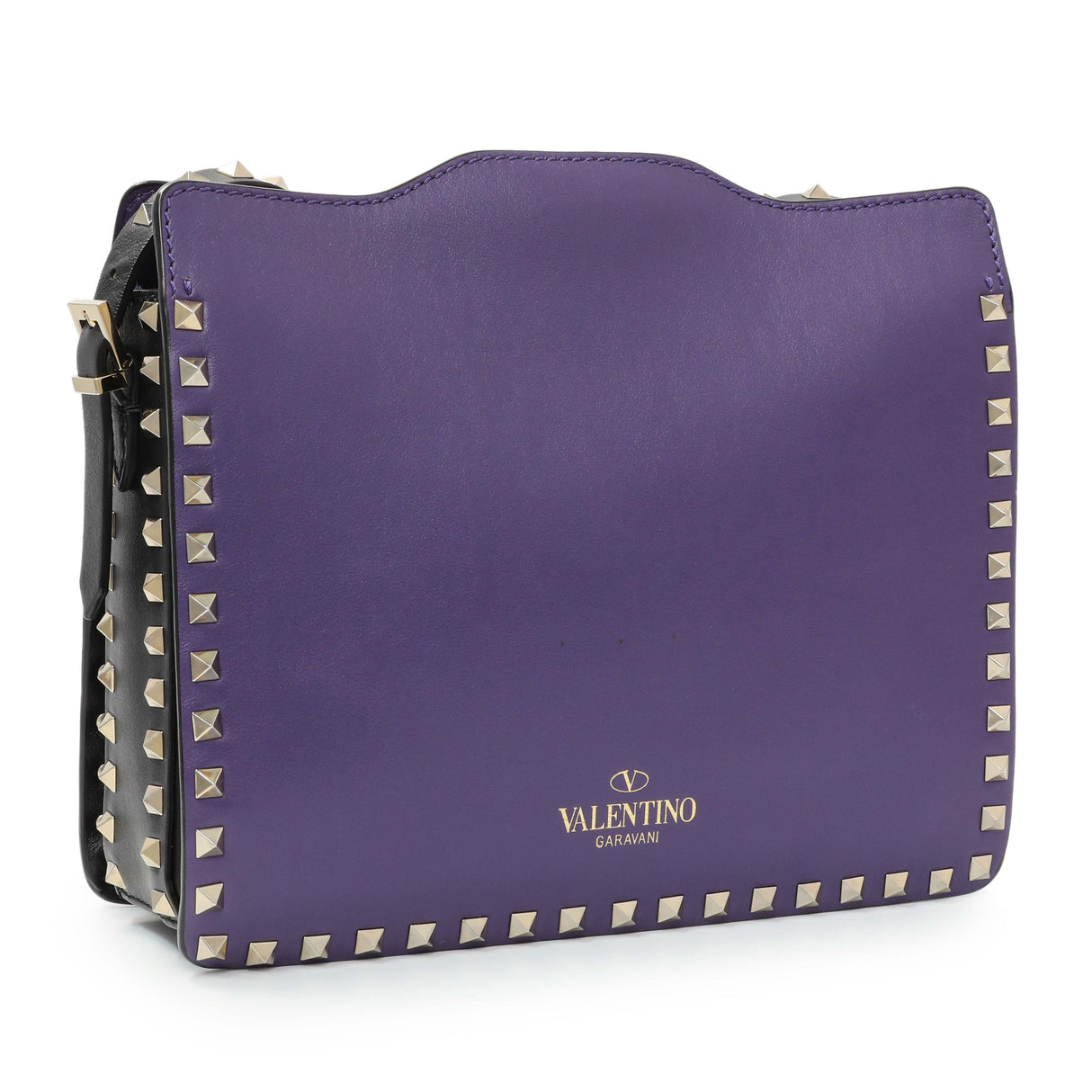 Valentino Purple Calfskin Rockstud Crossbody Handbags Valentino