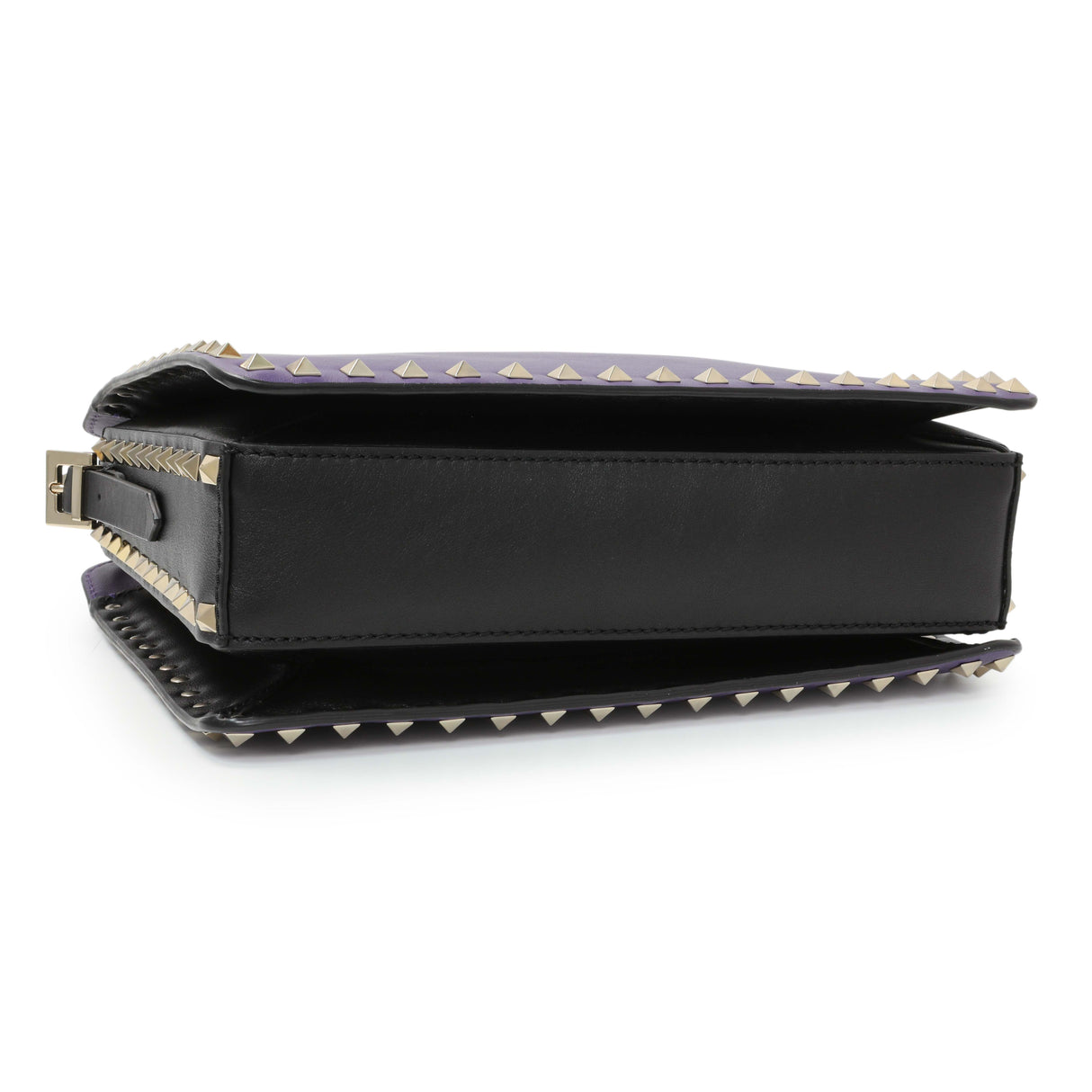 Valentino Purple Calfskin Rockstud Crossbody Handbags Valentino