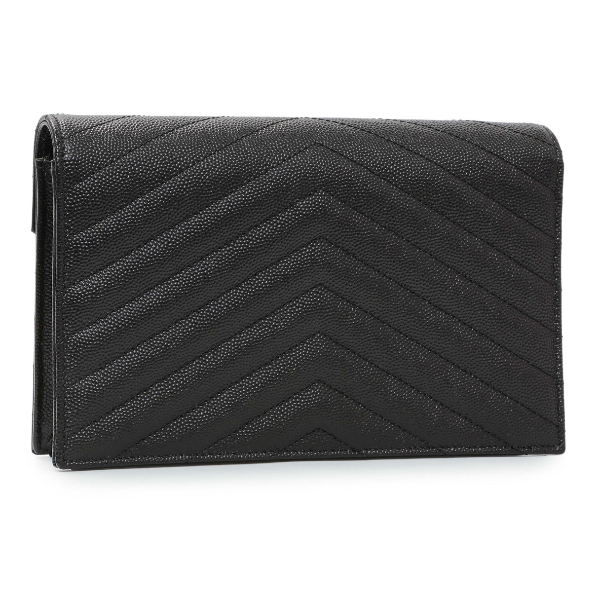 Saint Laurent Black Grain De Poudre Envelope Chain Wallet Handbags Saint Laurent