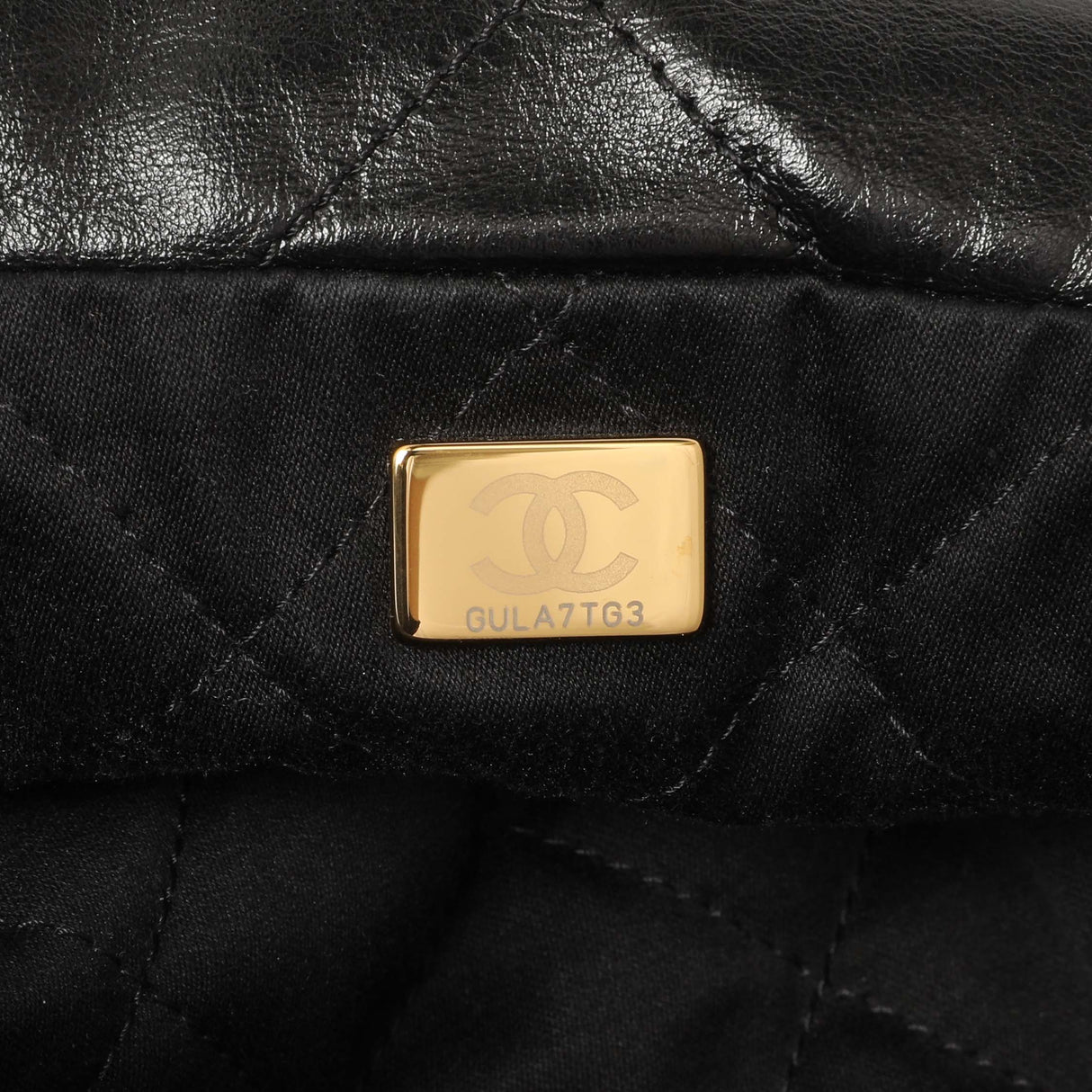 Chanel Shiny Black Quilted Shiny Calfskin Large Chanel 22 Handbags Chanel