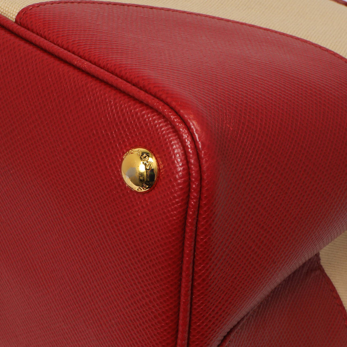 Prada Canapa Saffiano Large Double Bag Handbags Prada