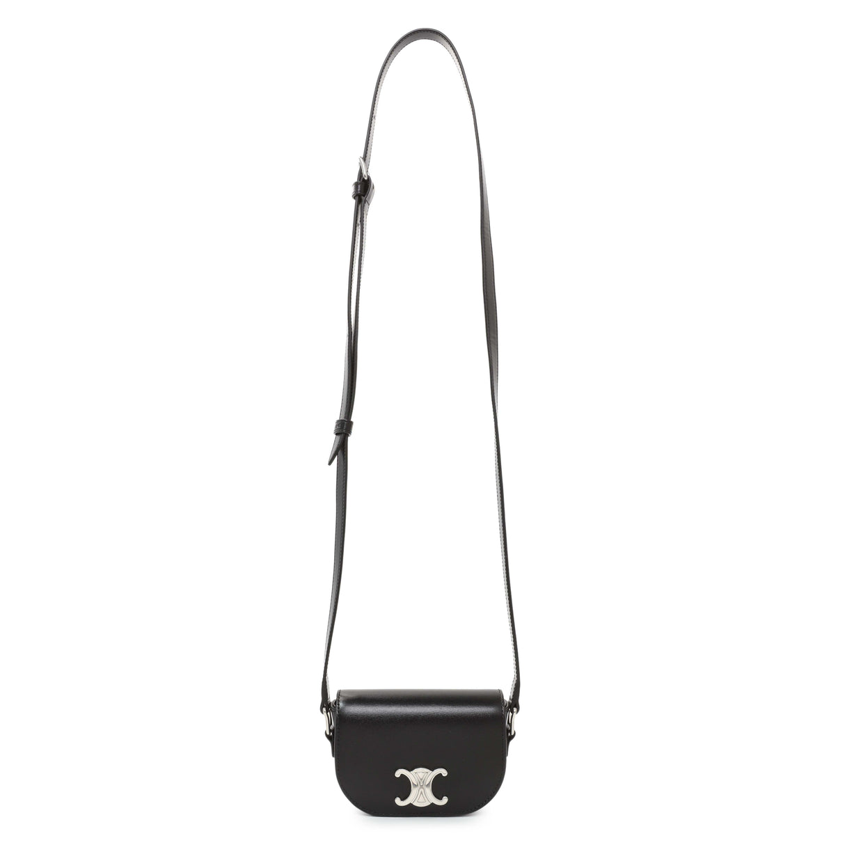 Celine Black Shiny Calfskin Nano Triomphe Besace Handbags Celine