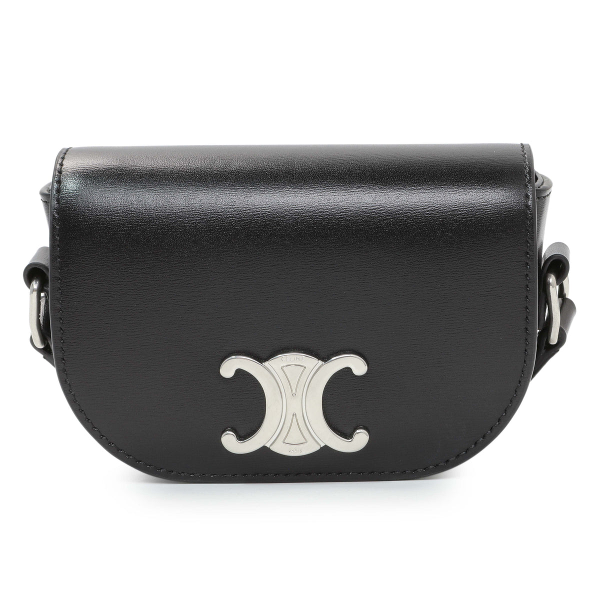 Celine Black Shiny Calfskin Nano Triomphe Besace Handbags Celine