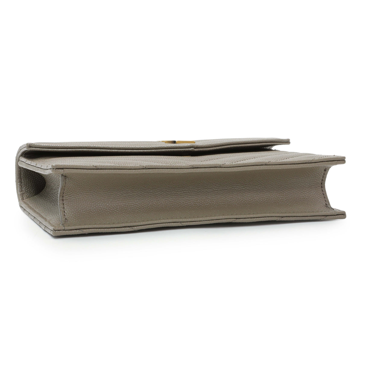 Saint Laurent Taupe Grey Grain De Poudre Envelope Chain Wallet Handbags Saint Laurent