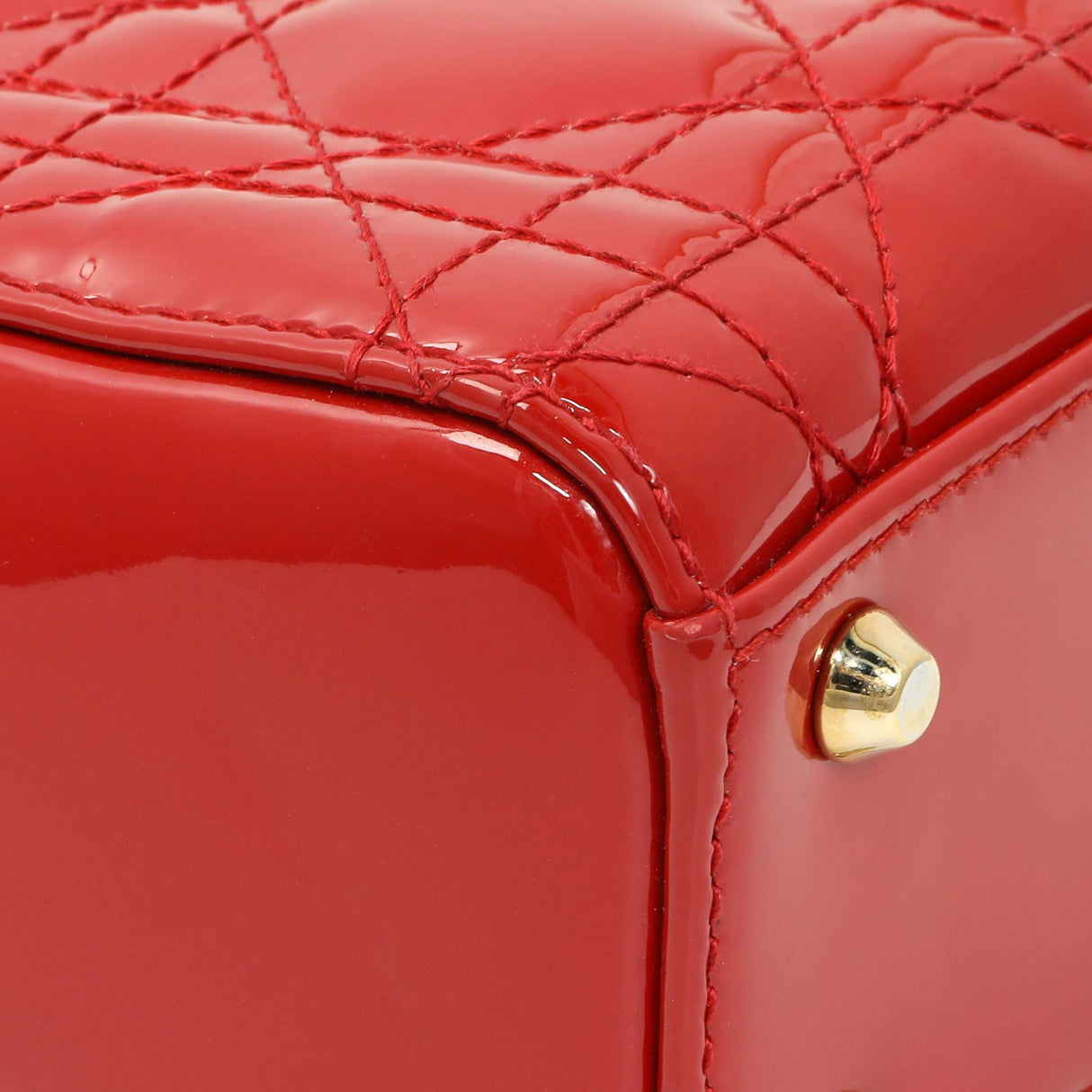 Christian Dior Red Patent Cannage Mini Lady Dior Handbags Christian Dior