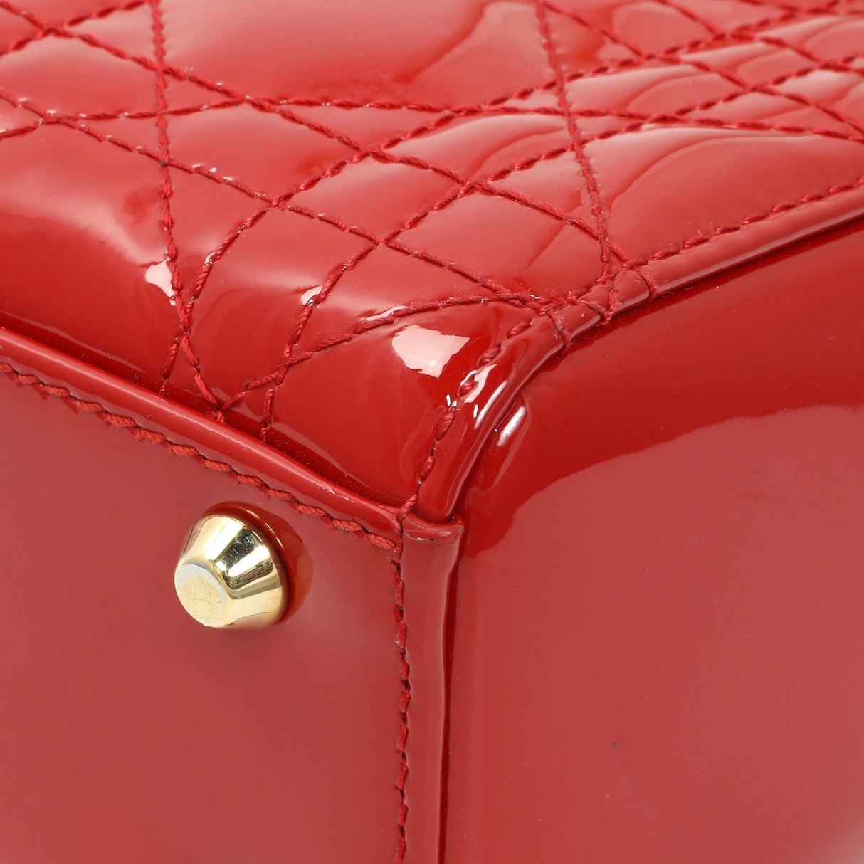 Christian Dior Red Patent Cannage Mini Lady Dior Handbags Christian Dior