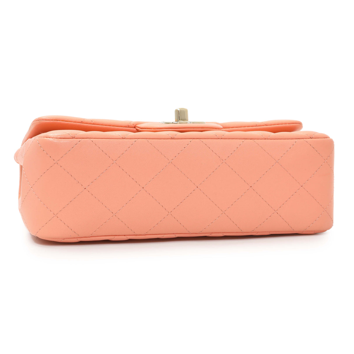 Chanel Light Orange Lambskin Mini Rectangular Classic Flap Bag Handbags Chanel