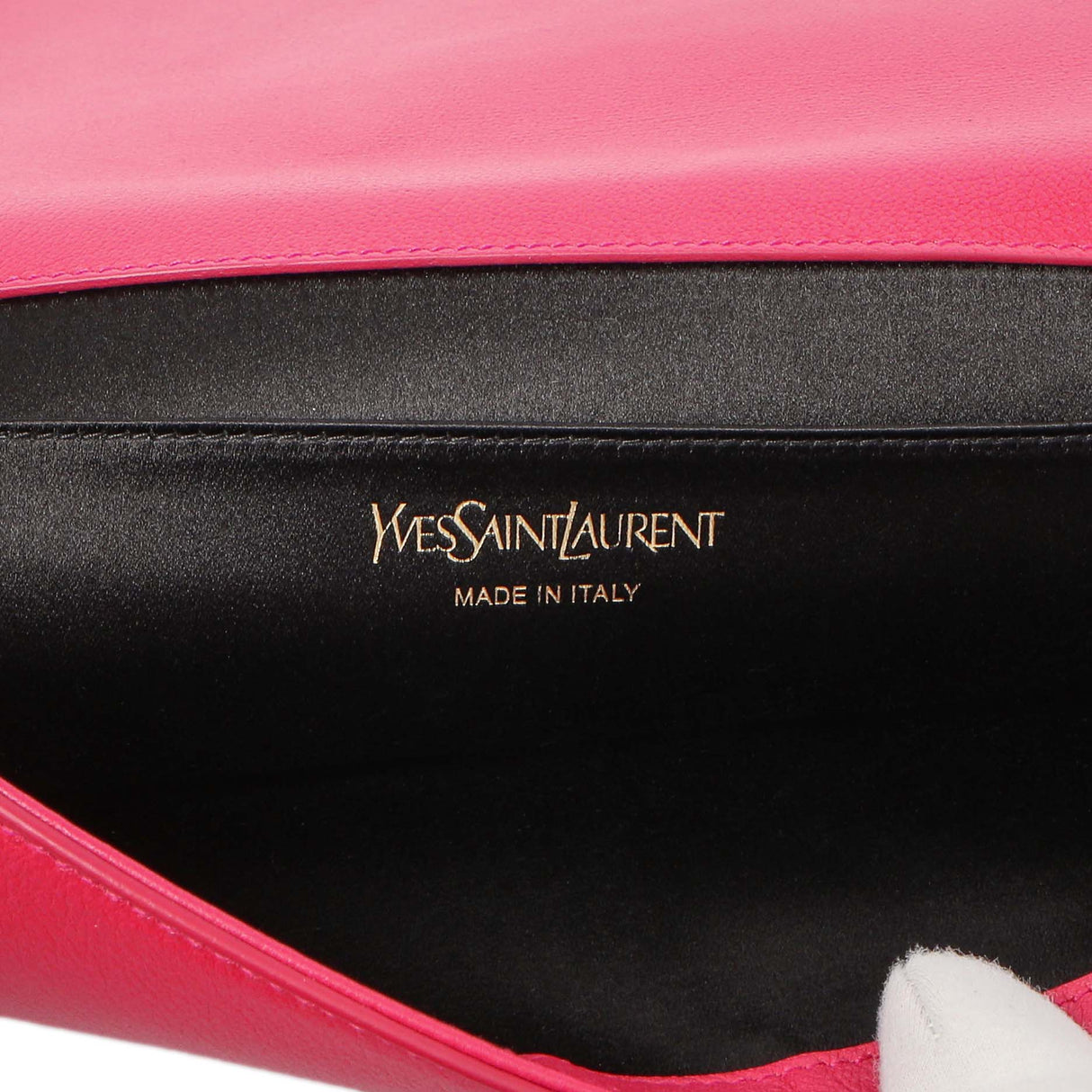 Saint Laurent Fuchsia Calfskin Monogram Large Belle De Jour Clutch Handbags Saint Laurent