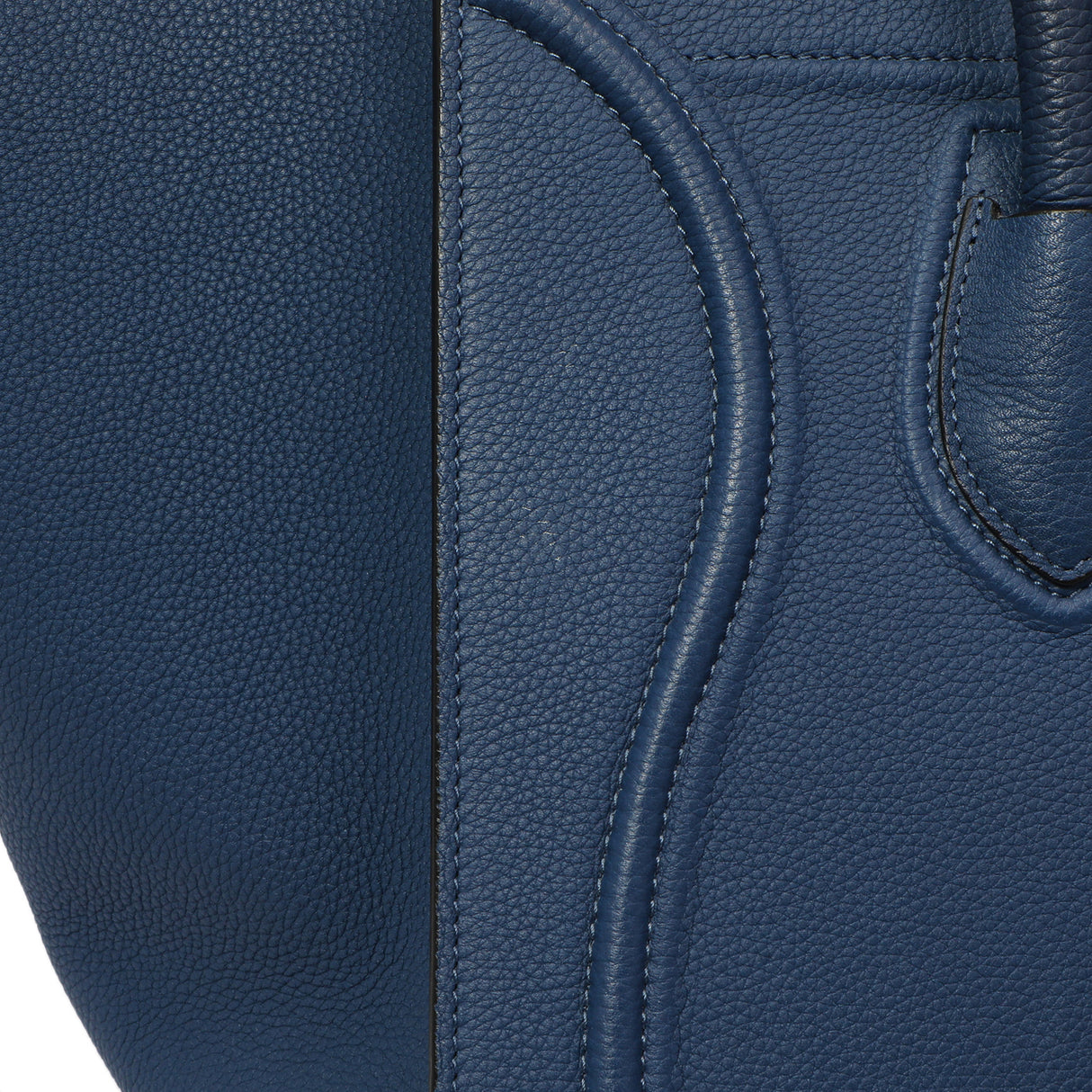 Celine Blue Grained Calfskin Medium Phantom Luggage Handbags Celine