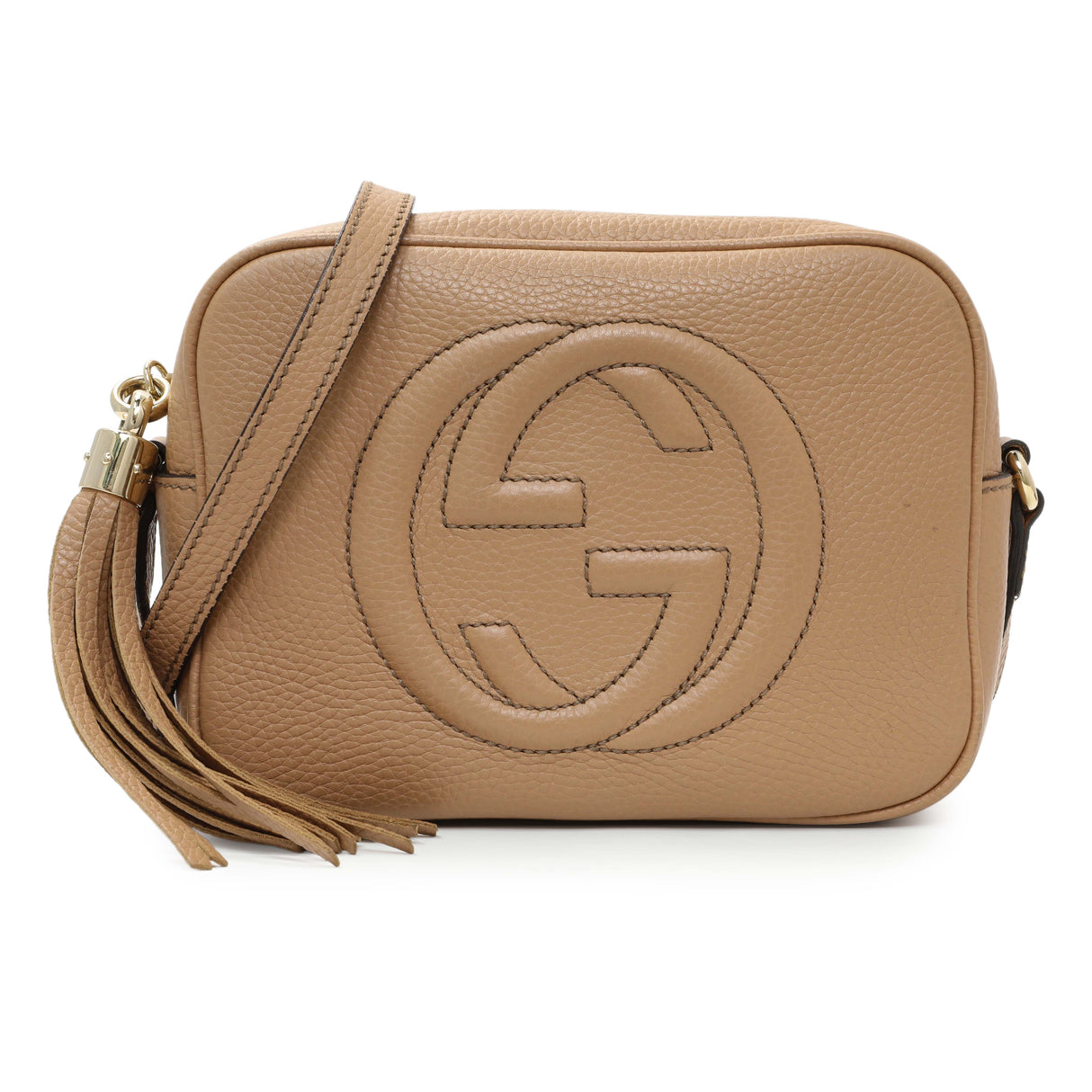 Gucci Beige Pebbled Calfskin Small Soho Disco Bag Handbags Gucci