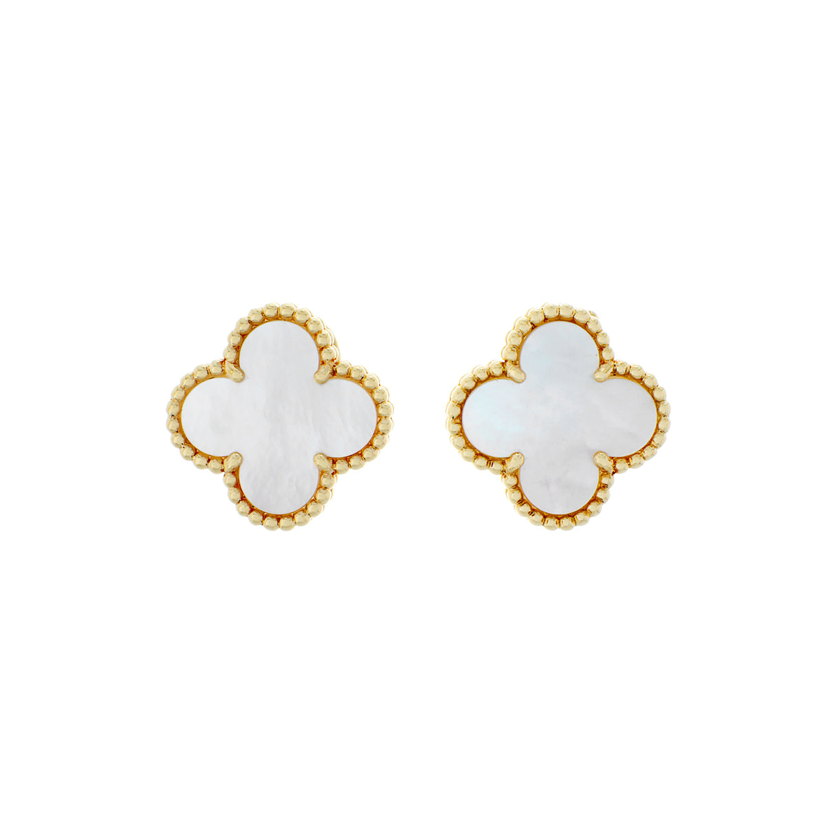 Van Cleef & Arpels 18K Yellow Gold Mother of Pearl Vintage Alhambra Earrings Designer Jewellery Van Cleef and Arpels