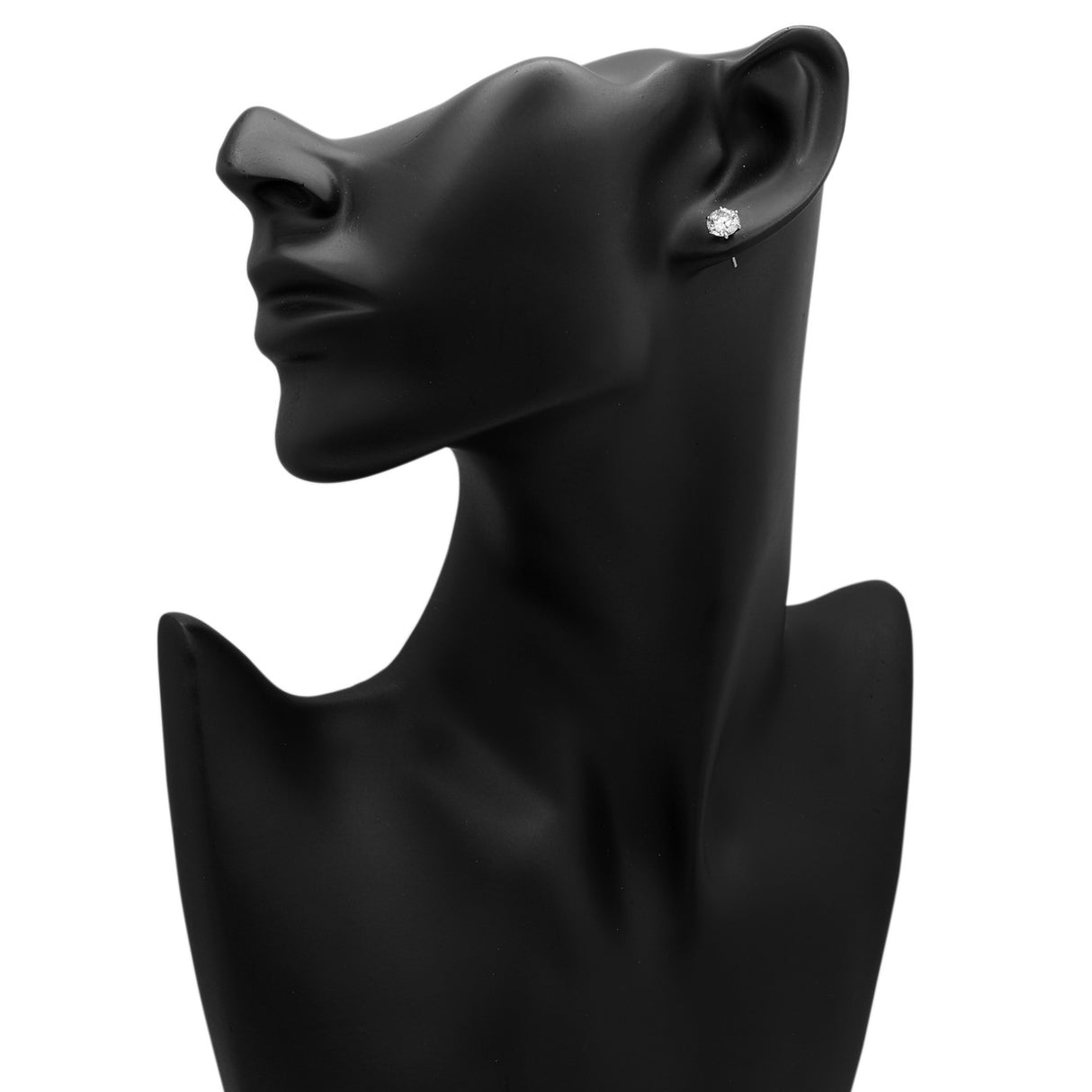 18K White Gold 2.00 Carat Diamond Stud Earrings Modaselle