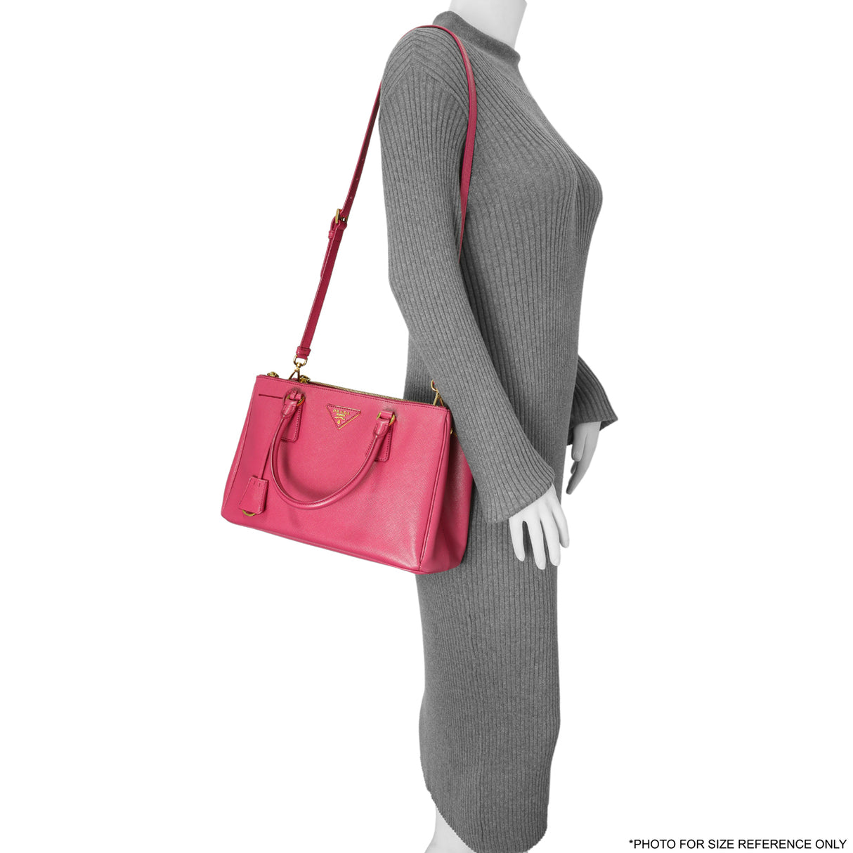 Prada Pink Saffiano Small Galleria Double Zip Tote Handbags Prada