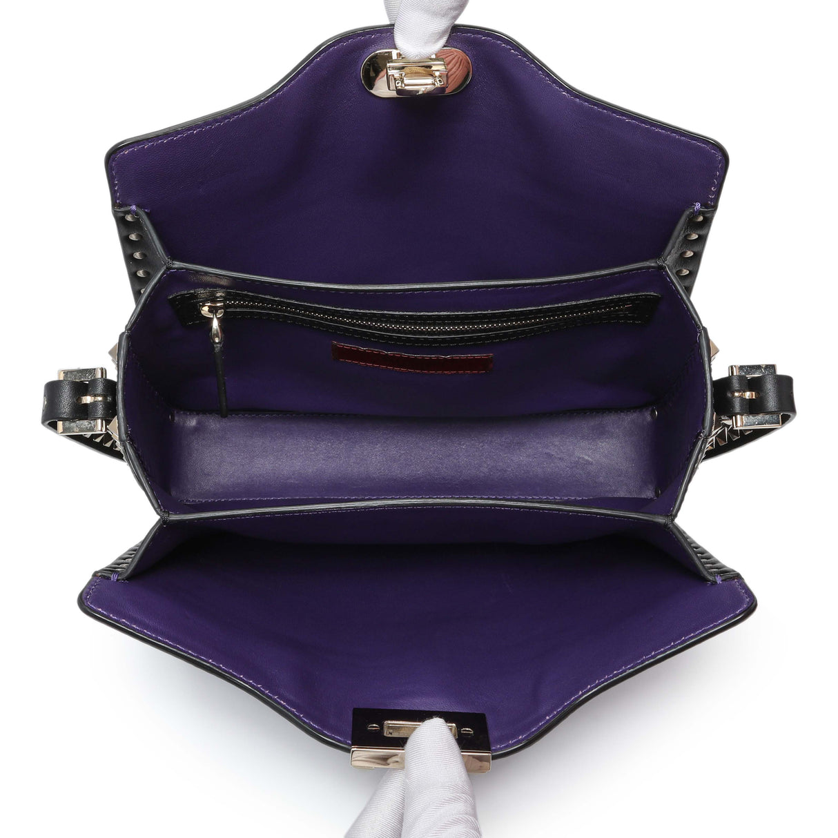 Valentino Purple Calfskin Rockstud Crossbody Handbags Valentino