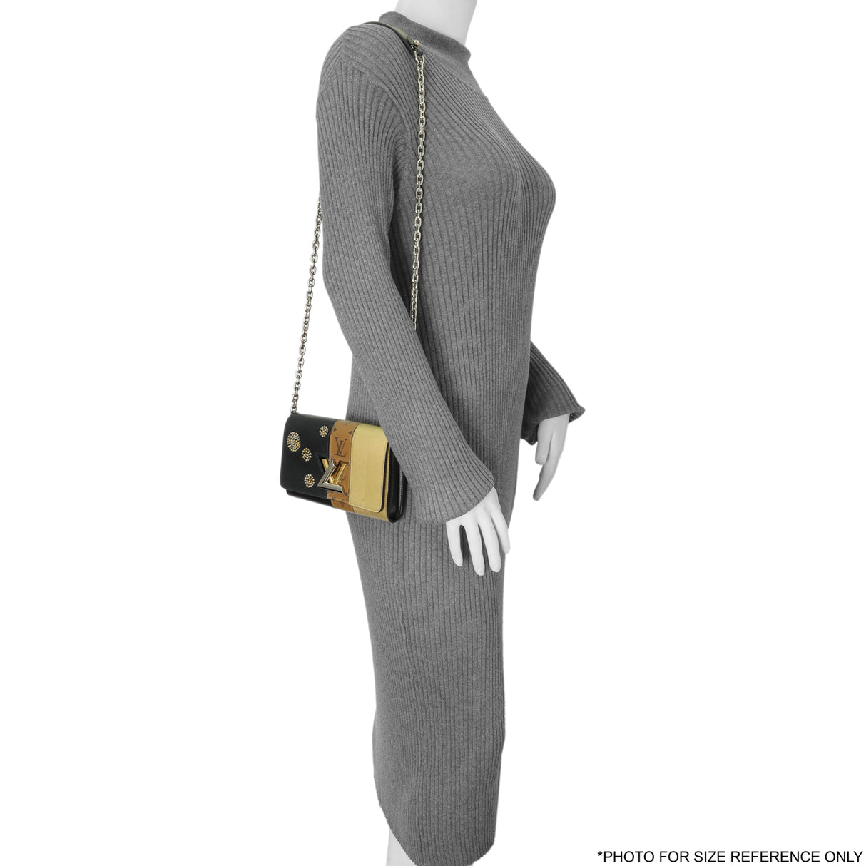 Louis Vuitton Reverse Monogram Studded Night Lights Twist Chain Wallet Handbags Louis Vuitton