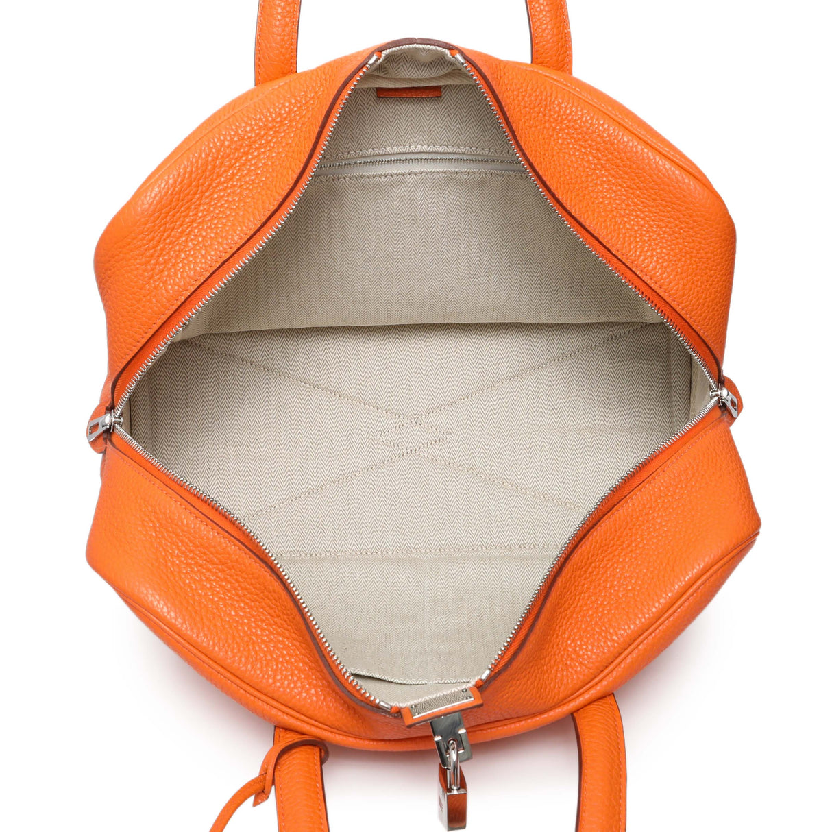 Hermes Orange Taurillon Clemence Victoria II 35 Handbags Hermes