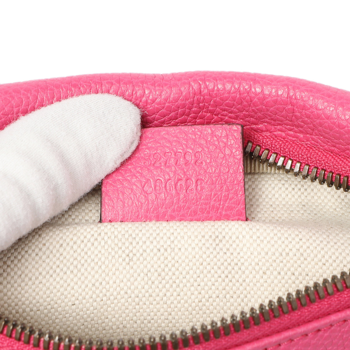 Gucci Pink Grained Calfskin Small Logo Belt Bag Handbags Gucci