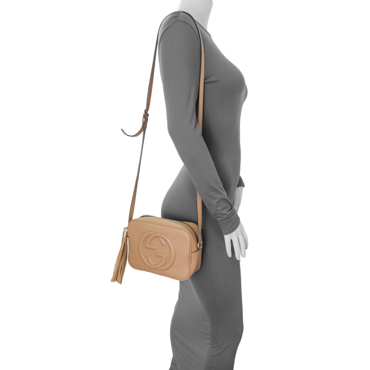 Gucci Beige Pebbled Calfskin Small Soho Disco Bag Handbags Gucci