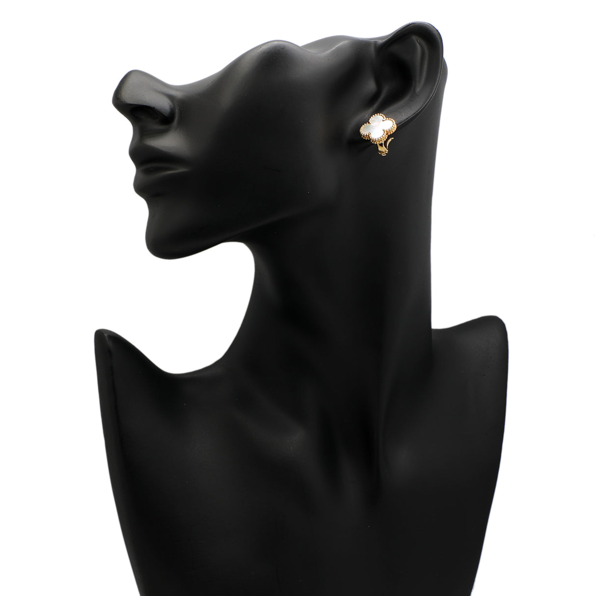 Van Cleef & Arpels 18K Yellow Gold Mother of Pearl Vintage Alhambra Earrings Designer Jewellery Van Cleef and Arpels